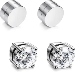 6/8MM Moissanite Magnetic Earrings S925 Sterling Silver Moissanite Jewelry Perfect Birthday Mother's Day Christmas Gift for Men Women