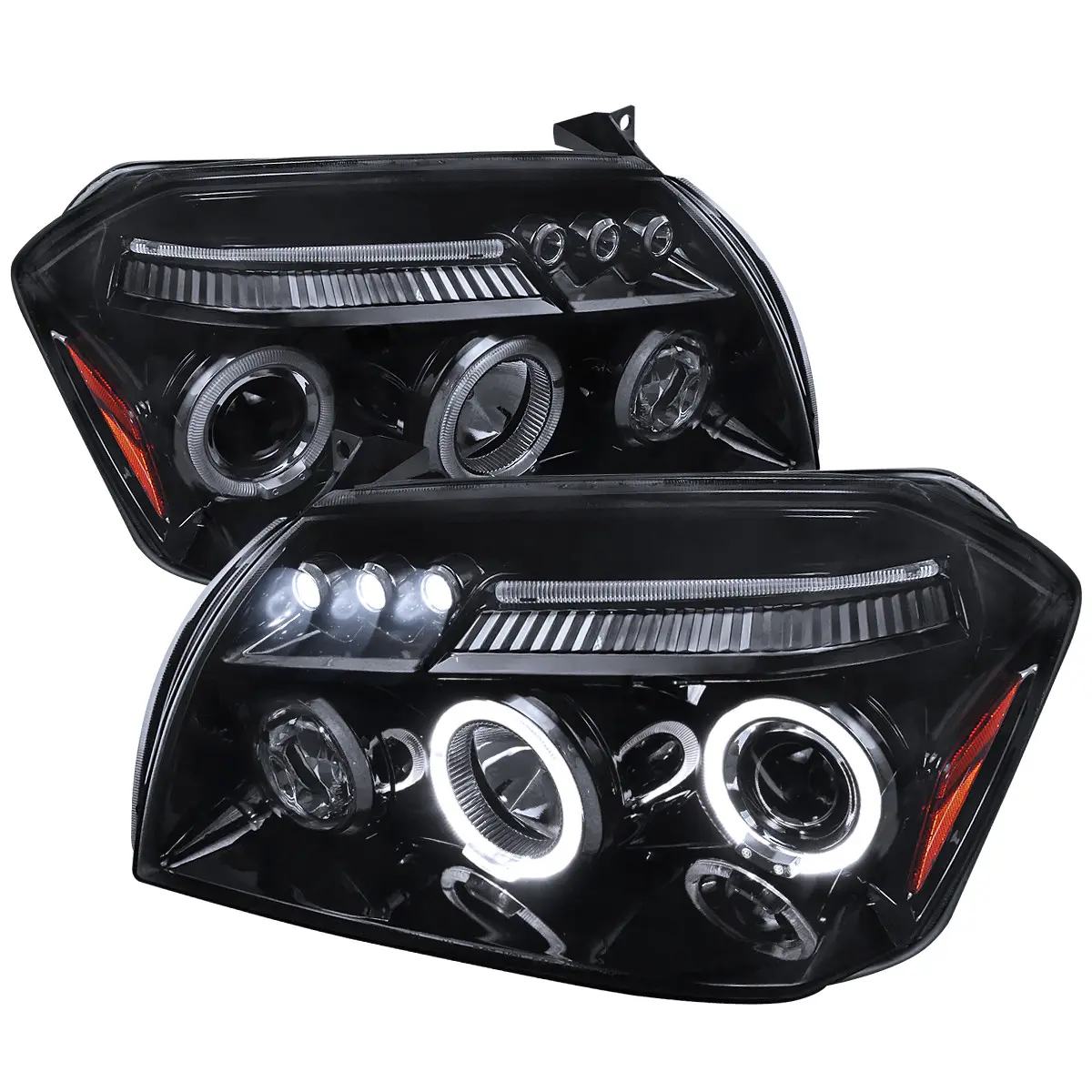 2005-2007 Magnum Dual Halo Projector Headlights (Glossy Black Housing/Smoke Lens) 2005-2007 Magnum Dual Halo Projector Headlights (Glossy Black Housing/Smoke Lens)
