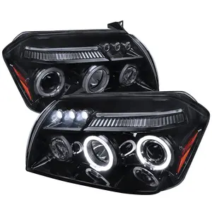 2005-2007 Magnum Dual Halo Projector Headlights (Glossy Black Housing/Smoke Lens)