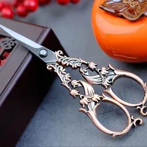 1pcs Bell Flower Scissors Art Handmade Scissors Paper Cutting Small Scissors Stainless Steel Household Scissors Office Stationery Scissors