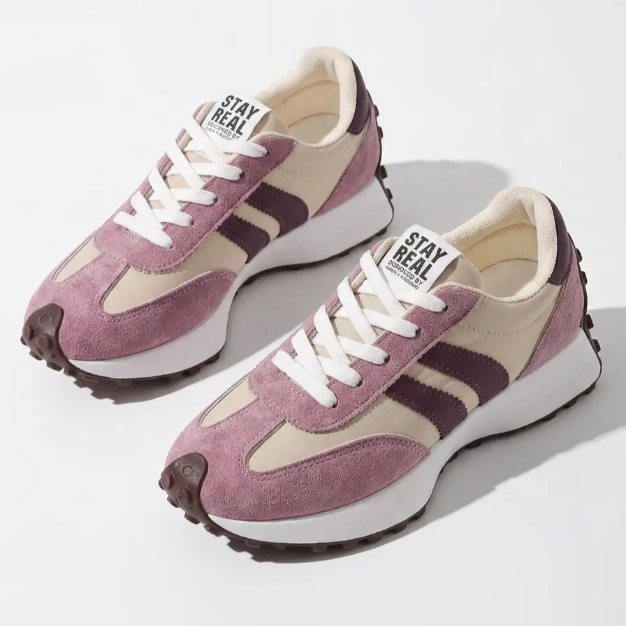 Women's Casual Trainers, Sporty Chic Low Top Lace Up Running Shoes with a Cushioned Sole, Breathable for All Seasons Outdoor Wear, Breathable Runner Flat, Outdoor Running Footwear