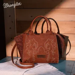 Wrangler Embroidered  Boot Scroll Trapezoid Concealed Carry Tote/Crossbody
