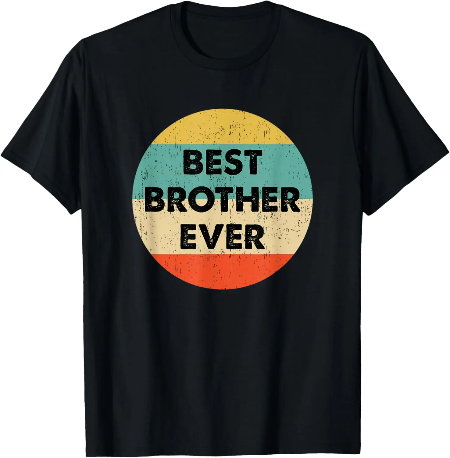 100%cotton Best Brother Ever T-Shirt - Men's Retro Black Crew Neck Short Sleeve T-Shirt