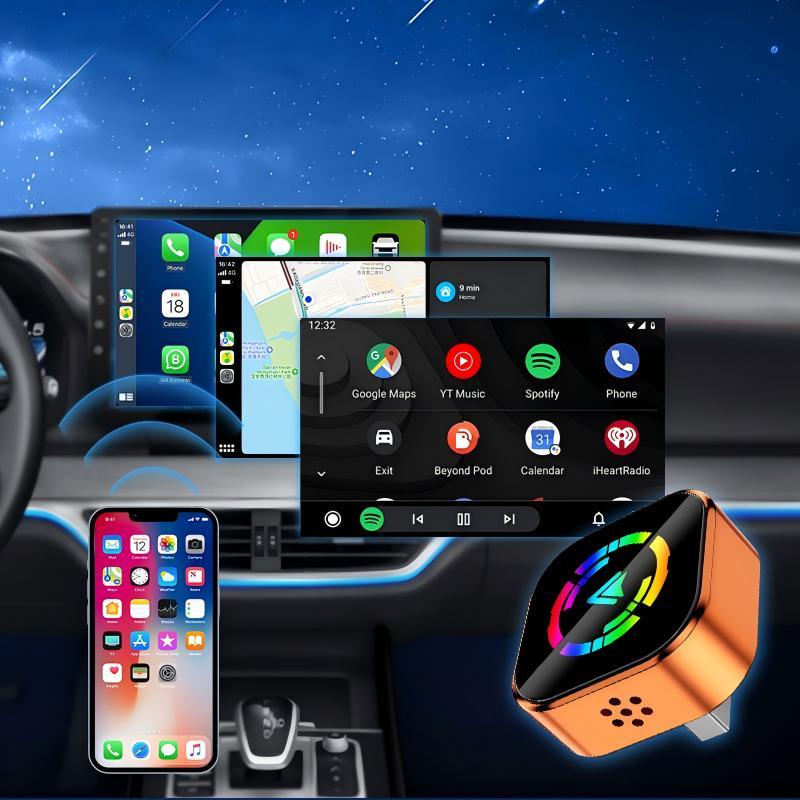 2026 Wireless CarPlay Adapter for iPhone Android Fast Connection No Latency Hands Free Call Wireless Adapter Electronic Charger CarPlay Dongle with USB Port
