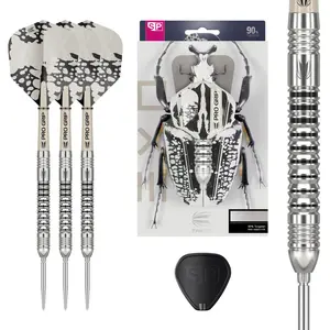 TARGET Darts EXO Edition 90% Tungsten Steel Tip Darts Set – 23g Barrel SP03 – Steel Tip Dart Set, Swiss Point Darts with Pro Grip Shafts and No.6 Flights, SP Tool Included
