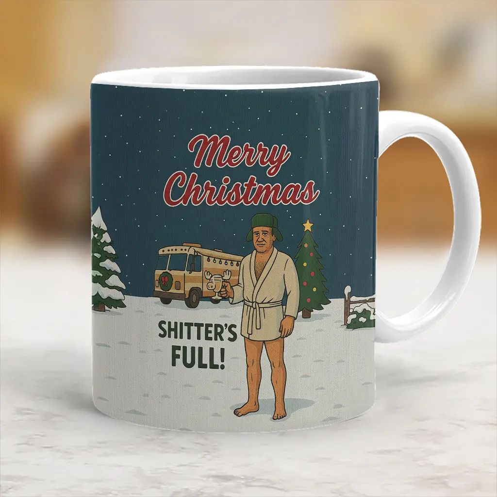Funny Shitter's Full Coffee Mug, Christmas Vacation Movie, Holiday Party Gift Drinkware Santa Cup, Christmas Gift Ideas - ctt10267