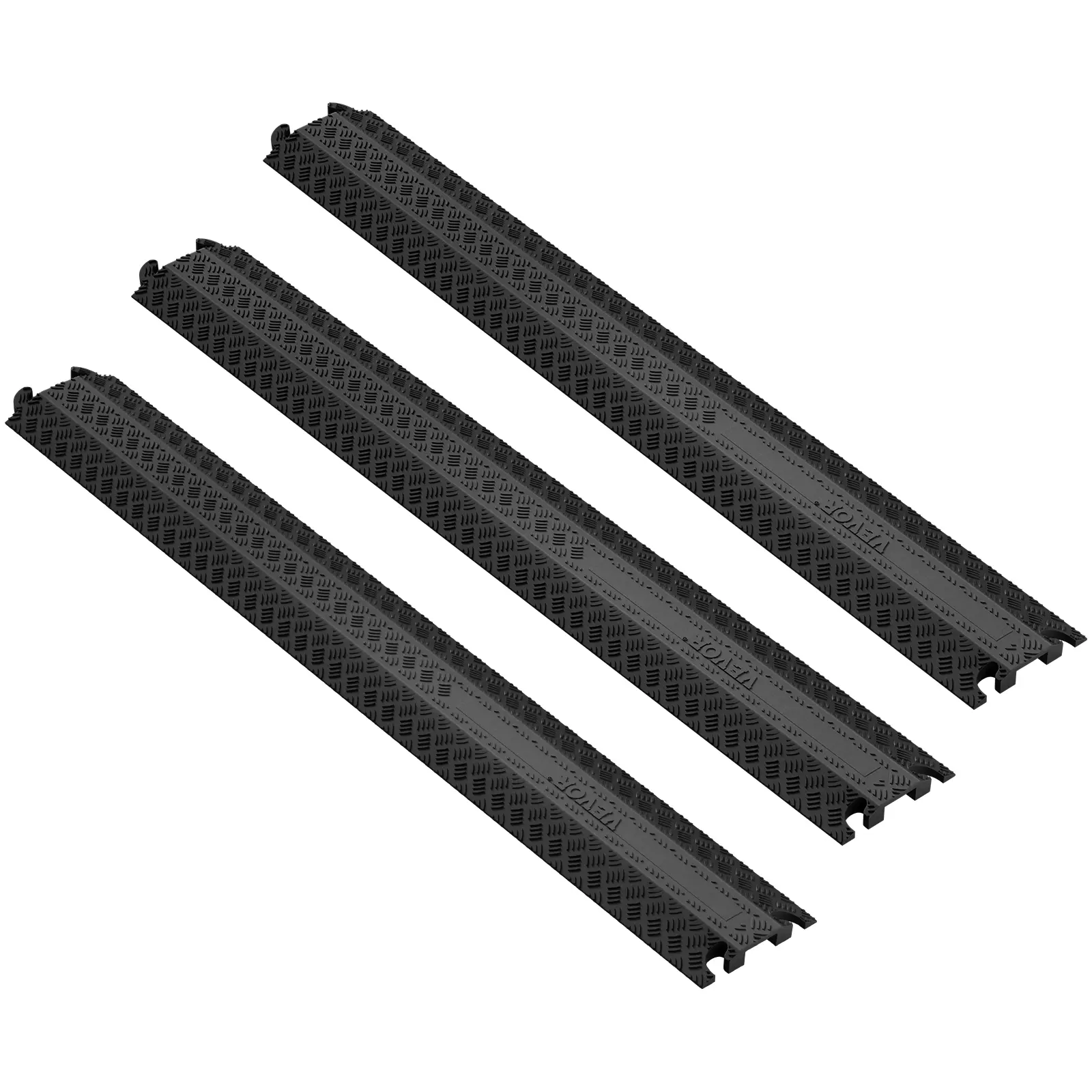 【Summerfinds】VEVOR 3-Piece Cable Protection Ramp Set Supports Up to 2,000 lbs Per AxleDurable Cord Protection for High Foot Traffic AreasSuitable for Indoors and OutdoorsIdeal for OfficeHomeWarehouse
