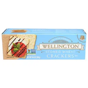 Wellington Stoned Wheat Crackers - 10.6oz Traditional Snack with Stone-Ground Flavor & Non-GMO Ingredients Perfect for Dipping