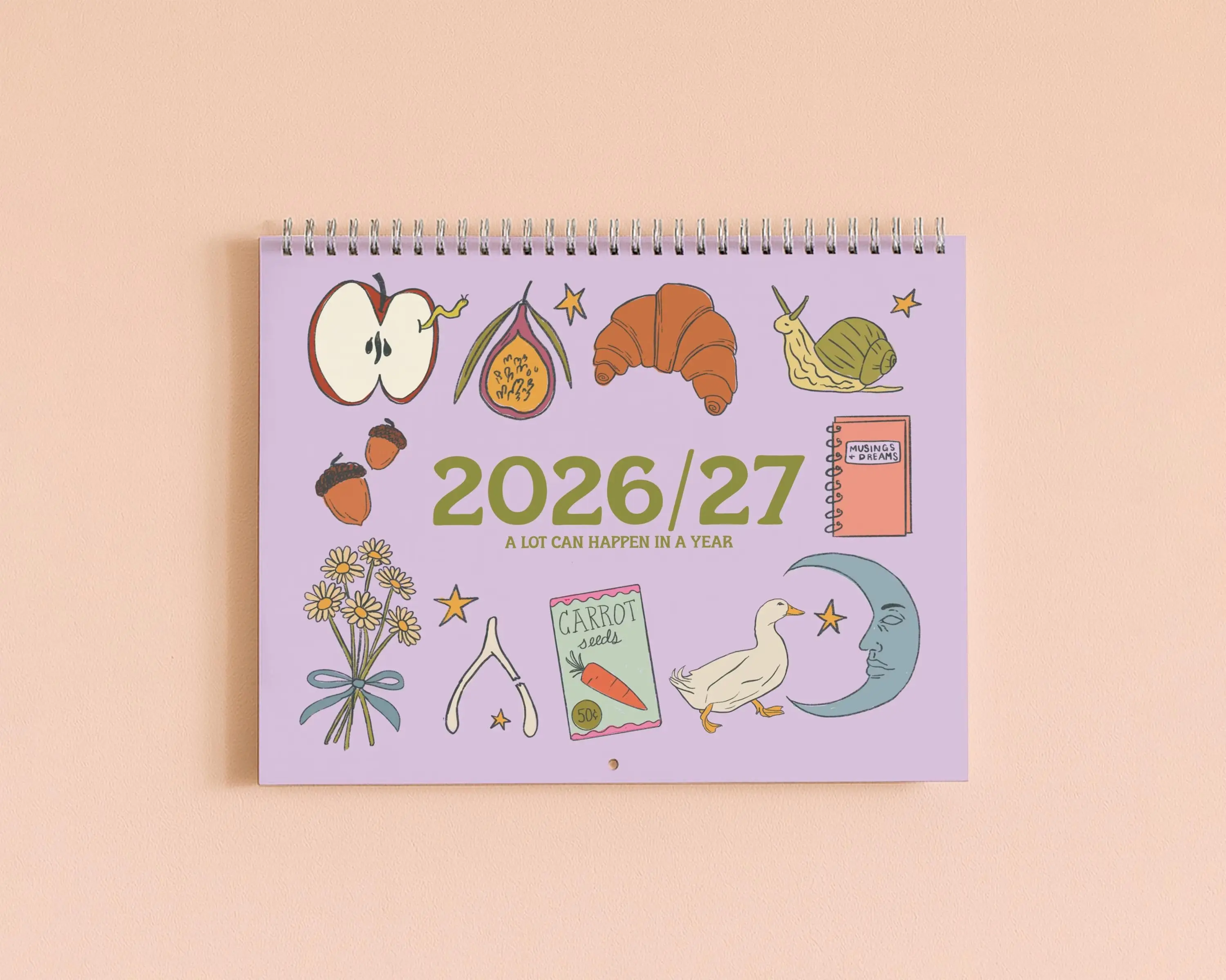 2026_27 Whimsical Doodle Artistic Wall Calendar Creative - Unique Design for Home Decor, Office Gift, Planner Organization, Grad Gift