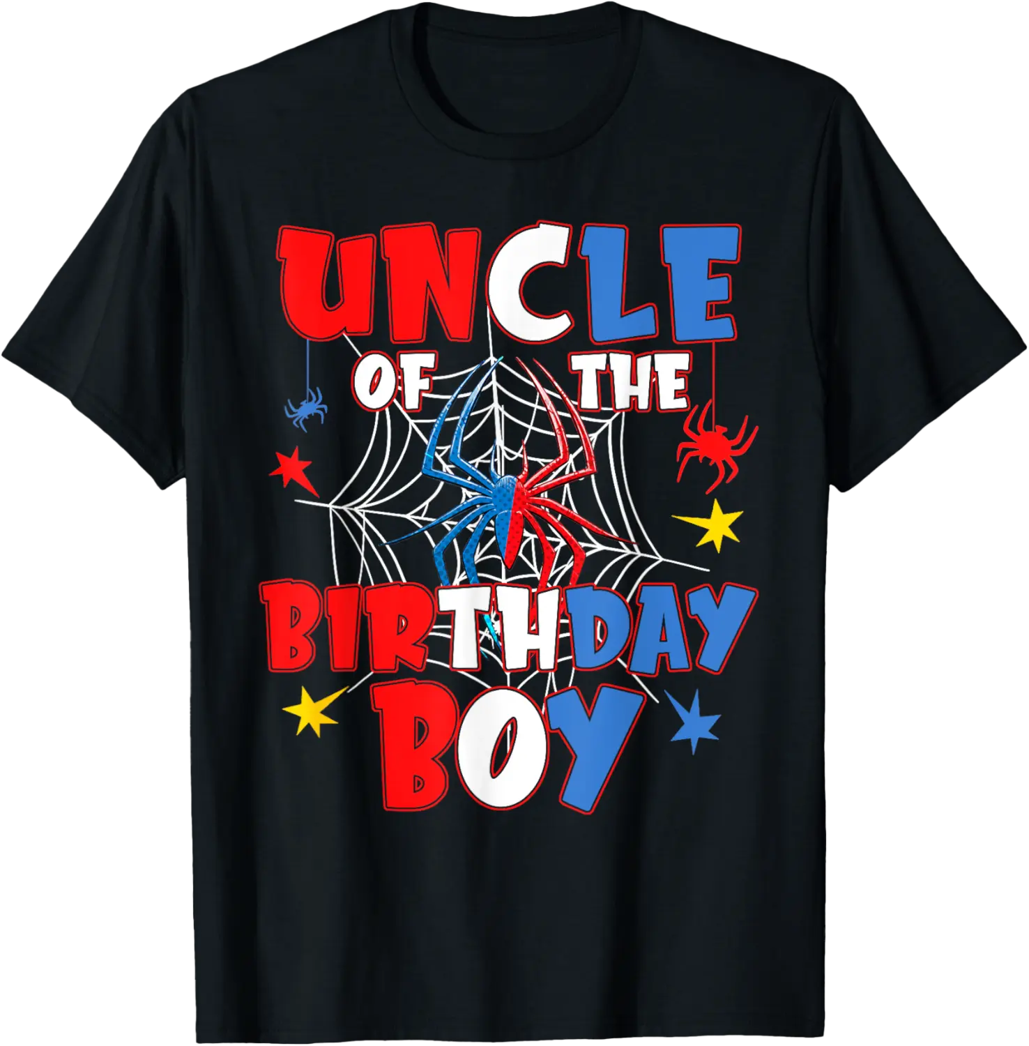 Uncle Of The Birthday Boy Shirt Matching Family Spider Web T-Shirt - 43B0DW9849L2