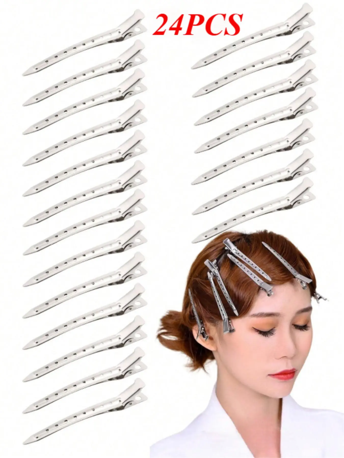 24/39/60pcs Hair Styling Clips, Large Duckbill Hair Clips, Hand Push Wave Clips, Sectioning Positioning Clips, All Seasons Casual Style