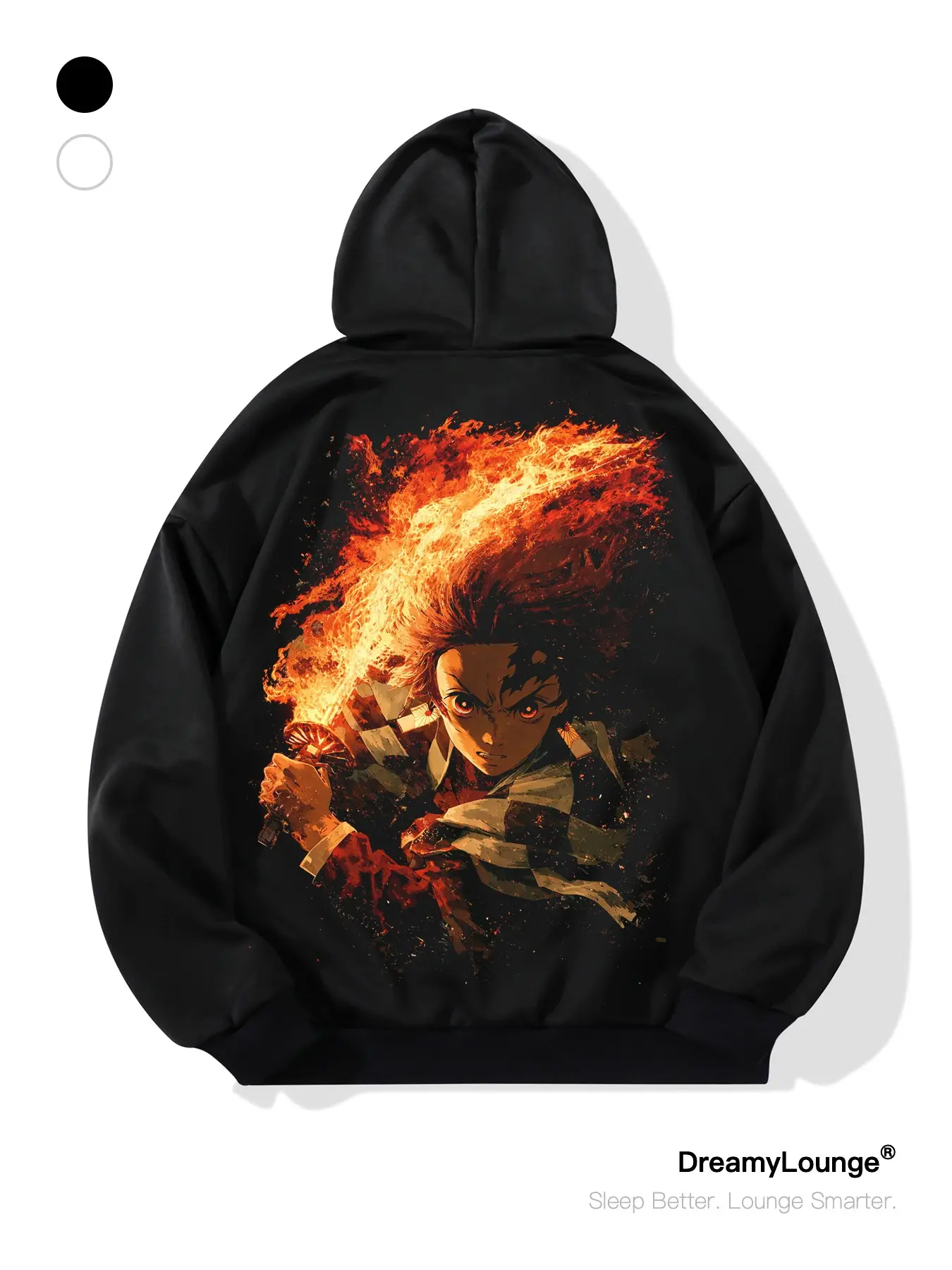 Demon Slayer Tanjiro Graphic Hoodie, Loose-Fitting Casual Wear, Home & Daily Use, Fall & Winter Fitted Sweatshirt