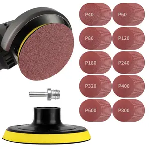 Angle Grinder Sanding Discs and 4 Inch Hook and Loop Backing Pad (5/8-11 Threads) with 8MM Drill Adapter, Angle Grinder Attachments for Sanding Polishing 40-800 Grits