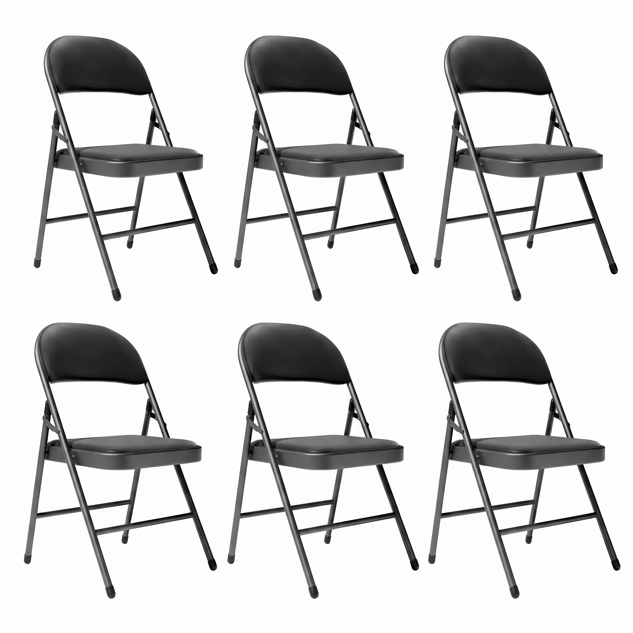 Modern Armless Quick-Fold Leather Dining Chairs - Triangular Metal Frame, 17.72x17.72x30.71in, 350+lb Capacity, Stackable Heavy-Duty Indoor Furniture for Apartment Dining & Events, Portable Easy-Carry