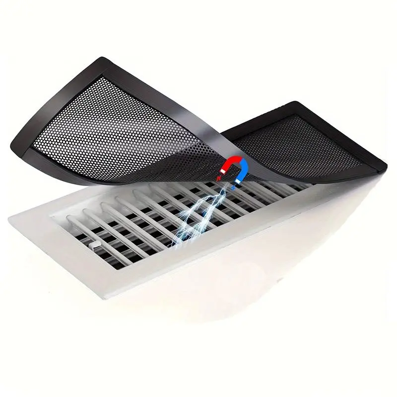 Magnetic Vent Covers for Home Use, 4x10 Inch Compact Size Durable PVC Mesh Grille, Dust & Debris Prevention, Pest Control, Ventilation, Ideal for Ceiling & Floor Vents