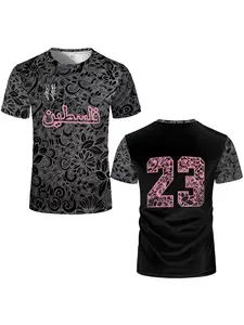 Fashionable Palestinian Flag Football Jersey, Stylish Jersey, Sporty Jersey, Summer Trend Round Neck 3D National Emblem Printed Sports T-shirt, Casual Unisex Loose T-shirt