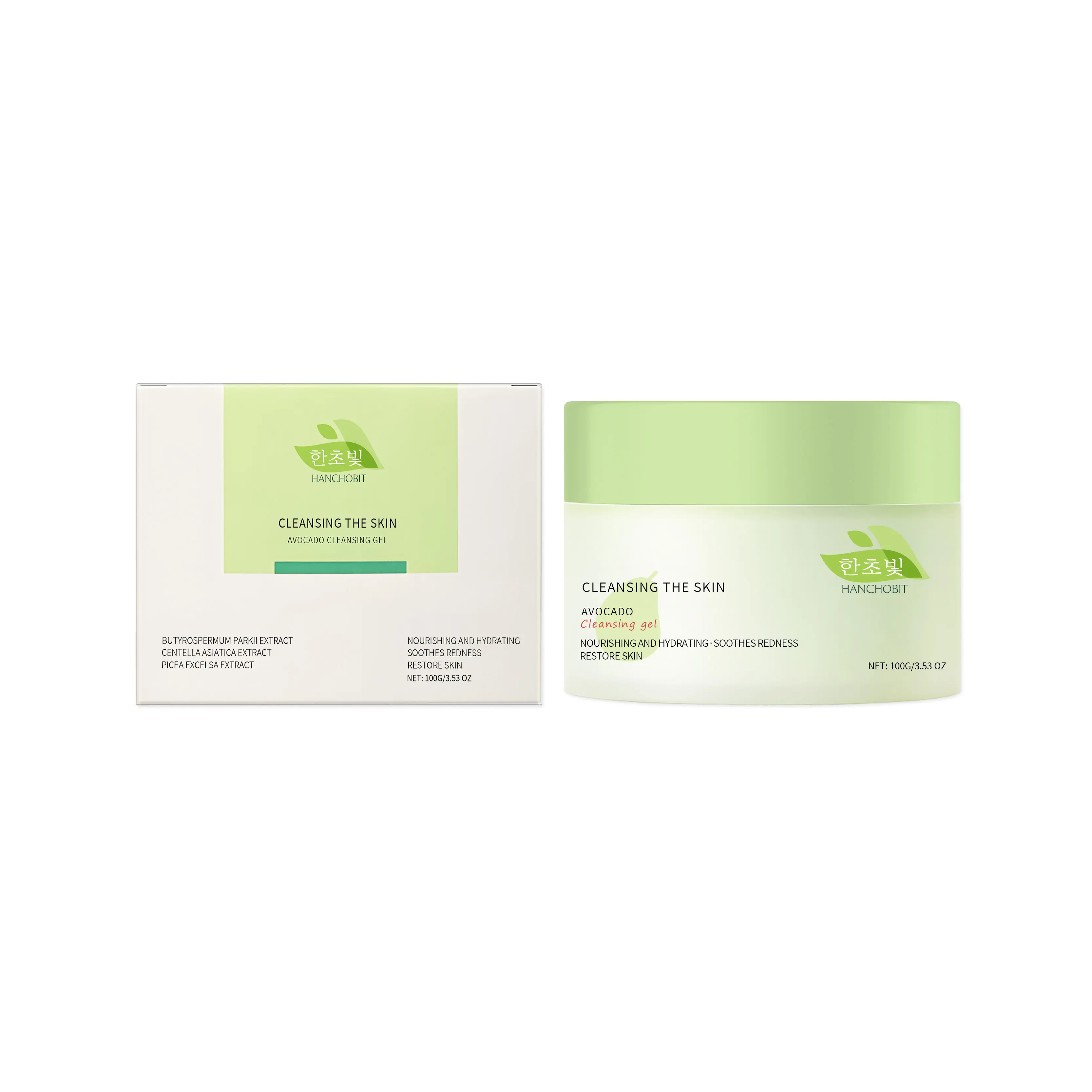 HANCHOBIT "Avocado Purifying Cleansing Gel – Gentle Makeup Remover for Face, Refreshing Cleanser and Makeup Removal Balm"