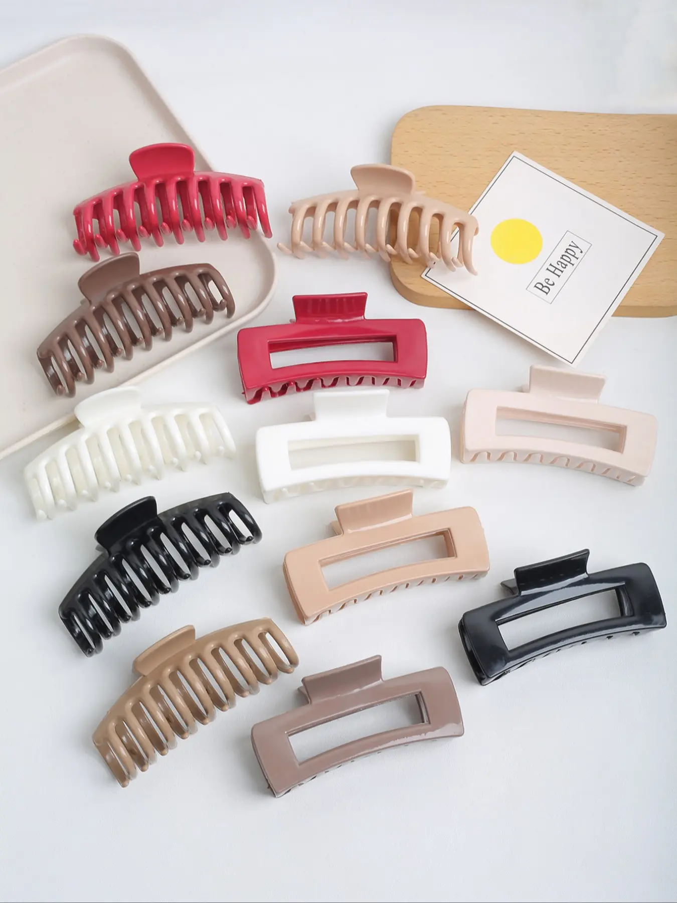 12pcs Elegant Soft Silicone Hair Clips, Claw Clip, Flat Claw Clips, Square Shape, Anti-Collision Design, Suitable for Daily Casual Use & Outing Parties Holidays
