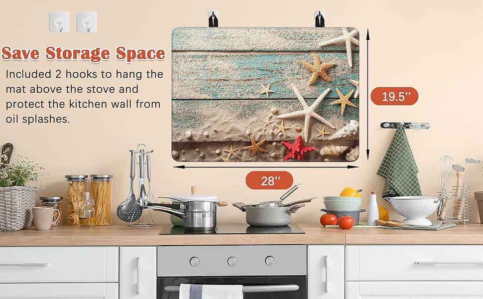 JOYFINITY Autumnal Forest Stove Top Covers,Mountains Stove Cover,Anti-Slip Heat Resistant Glass Cooktop Covers,Kitchen Stovetop Protector Mat,Waterproof Countertop Protector