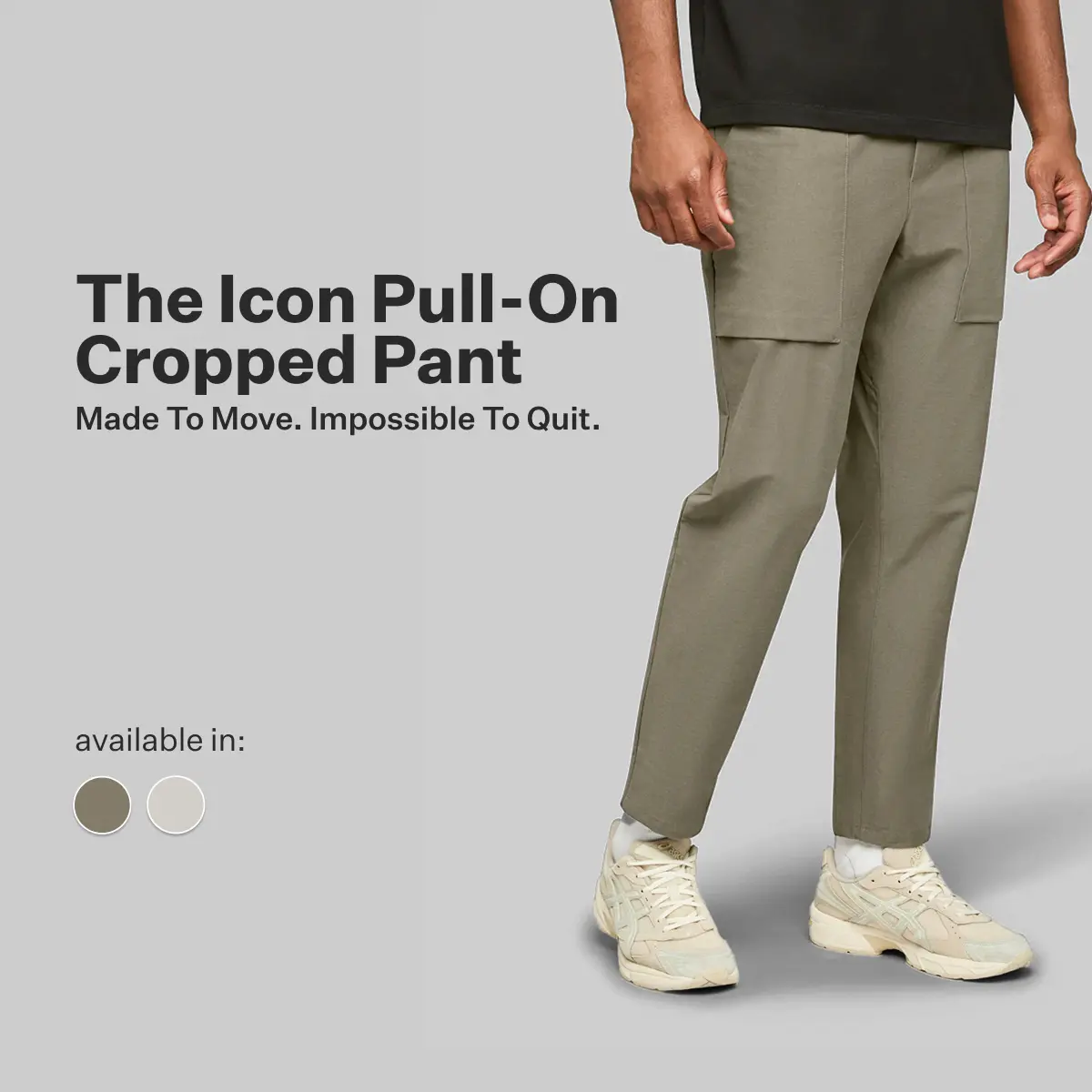 Cuts | Icon Pull-On Cropped Pant Men's | Classic Fit Straight Leg Stretch Cotton Blend | Ankle Length Drawstring Utility Pant