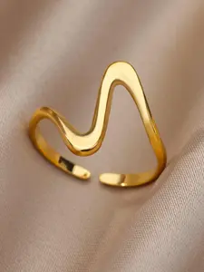 Unisex Plain Casual Stainless Steel Cuff Ring, Summer 2024 All-match Jewelry for Boys Gift, Female Classic Fashion Accessories for Daily Wear