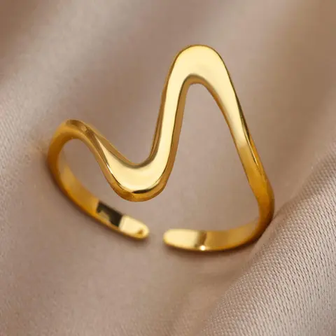 Unisex Plain Casual Stainless Steel Cuff Finger Ring, Adjustable Design Summer 2024 All-match Jewelry for Boys Gift, Female Classic Fashion Accessories for Daily Wear