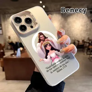 Magnetic Phone Case for iPhone 15 16 14 Pro Max 13 12 11 XR XS Plus Divine Crown Blessing Matte Shockproof Anti-Scratch Stylish Smartphone Cover Cellphone Protective Wireless Durable Casing