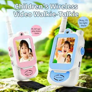 Long Range Kids Video Walkie Talkies 2 Pack – Rechargeable Intercom + Photo & Video Camera, Fun Communication Toy for Ages 3‑12