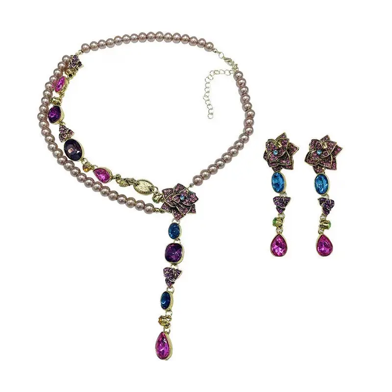 “Boho Bronze Flower Jewelry Set