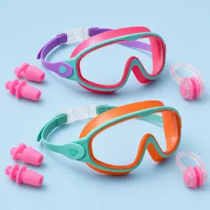 Kids Swimming Goggles, 2 Pack Anti-Fog Swim Goggleswith Earplugs, Wide View Comfort Silicone Diving Gogglesfor Boys Girls, Waterproof Water Goggles SwimmingAccessories# swim goggles# goggles for swimming# outdoor swimming goggles