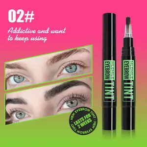 MissMie Eyebrow Tint Waterproof Not Smudge With Stencil Brown Black 4ml Universal Color 02# Powder Formula