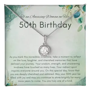 Personalised 50th Birthday Gift Necklace for Fabulous Women | Message Card Included | Special Gift for Her