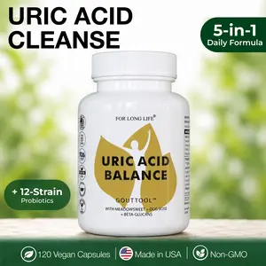 Uric Acid Cleanse 120 Capsules | GOUT Relief Formula with Herbal Extracts, Antioxidants and 12 Strain Probiotics | Joint Mobility, Kidney Health and Natural Uric Acid Balance. For Long Life GOUTTOOL.