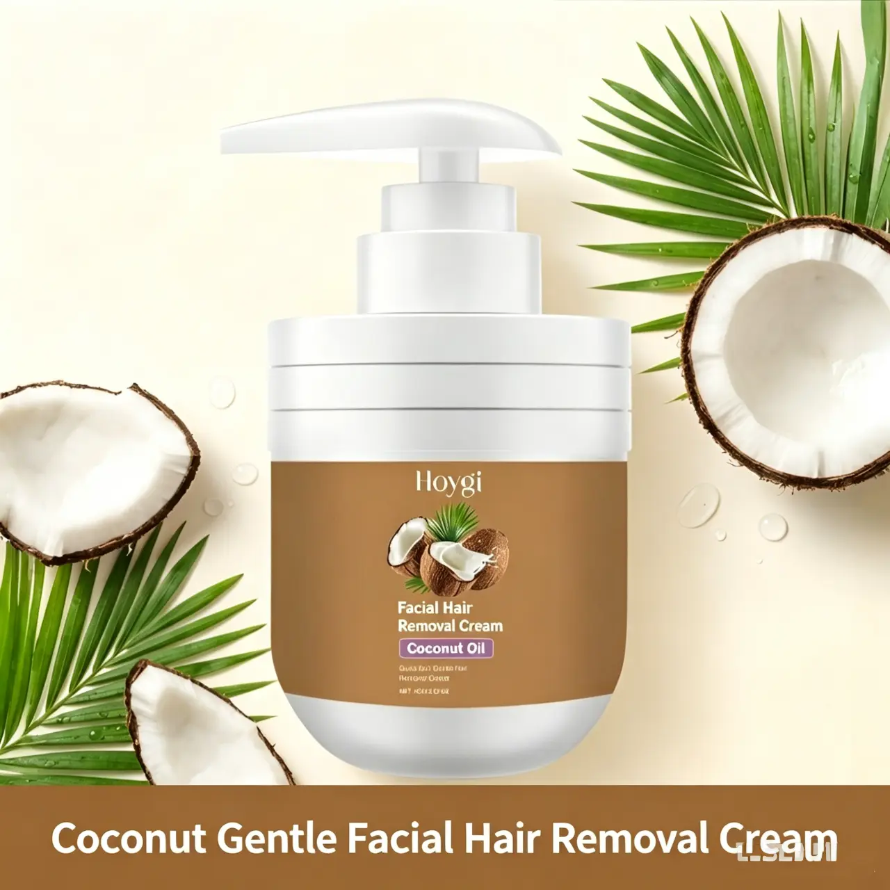 Coconut Oil Hair Removal Cream – Gentle Formula for Sensitive Skin, Removes Hair While Nourishing