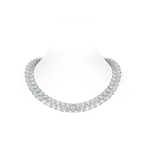 Luxury Series Graduated Heart Cut Prong-Set Tennis Necklace #6290(Please contact customer service to customize the size before placing an order.)