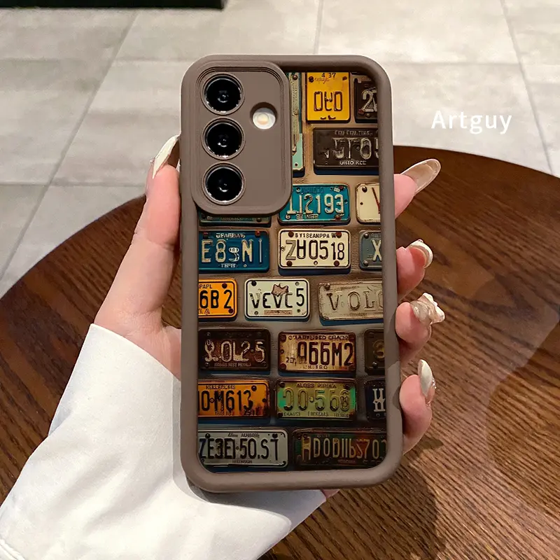 Compatible with Samsung S24 ultra plus S25 S23 S22 Ultra Plus License Plate Tapestry Advanced fashion gift Rugged Durable shockproof Anti-Scratch soft Silicone case