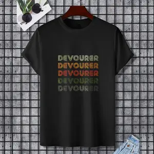 Love Heart Devourer Tee Grunge Vintage Style Black Devourer T-Shirt, 100% Cotton, Single Side Printed, Black Short Sleeve T-shirt, Gift for Family Friends, S-XXXL, 1 pc, Fabric Weight 180g