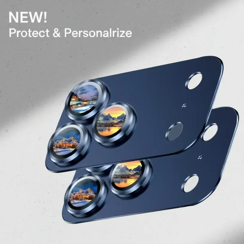 2 Pack Camera Lens Protector for iPhone 17 Pro Max – Metal Aluminum Alloy & Tempered Glass, Military-Grade Shatterproof, Case Friendly, Blue