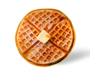 Waffle Round Fleece Throw Blanket | 60 Inches