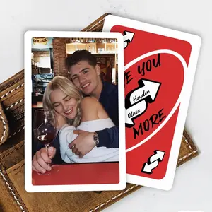 Personalized Photo Wallet Card, Valentines Gift for Him, Love You More Reverse Insert Card, Anniversary Gift for Boyfriend, Couple Gift
