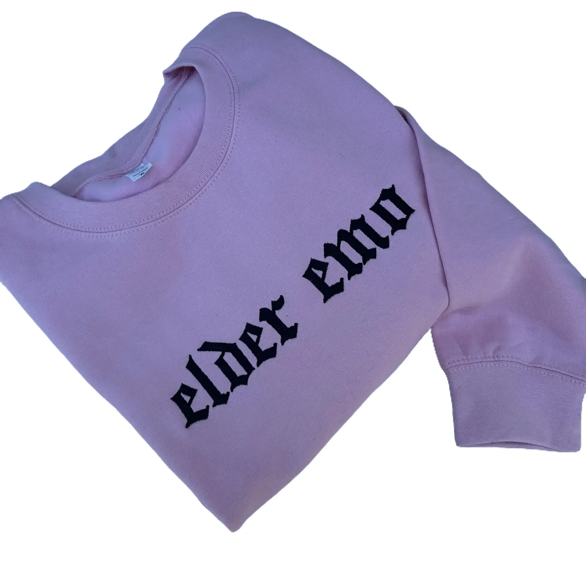 Elder Emo Embroidered Crewneck Long Sleeve  Embroidery Unisex Sweatshirt Stylish Soft Basic