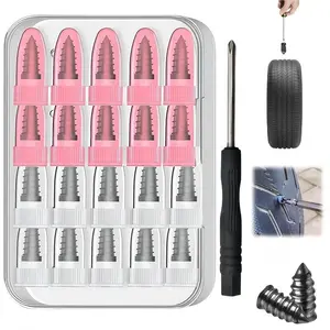 20pcs Tire Plug Screw Kit with Screwdriver |   Durable Puncture Repair for Car, Truck,SUV |   Road Emergency Flat Tire Fix