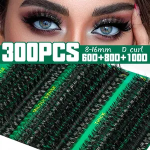 DIY Eyelash Clusters 60D+80D+100D Spiked Individual Lashes 8-16mm Mixed Lengths, Reusable Travel-Friendly Soft Natural Look Eyelash Extensions