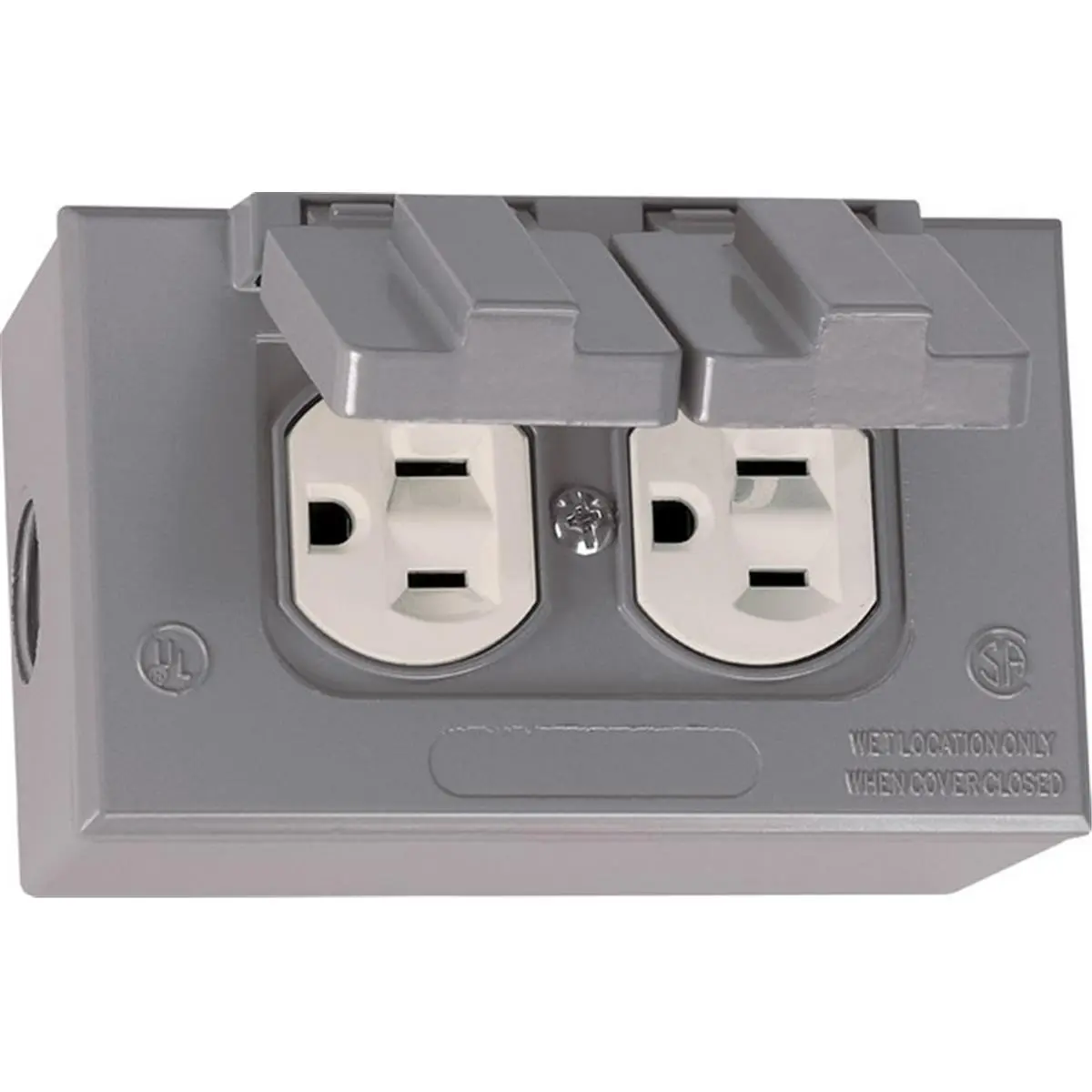 212 MAIN Gray Weatherproof Duplex Type Receptacle Kit, Power Outlet for Outdoor Sailing and Water Sports
