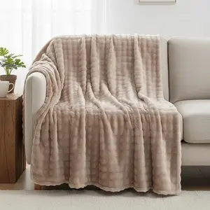 BedLoom Father Son Blanket - Super Soft Cozy Faux Rabbit Fur, 300GSM Bubble Fleece Blanket for Bed, Sofa & Home Decor,Ideal Gift for Women, Men, Mom