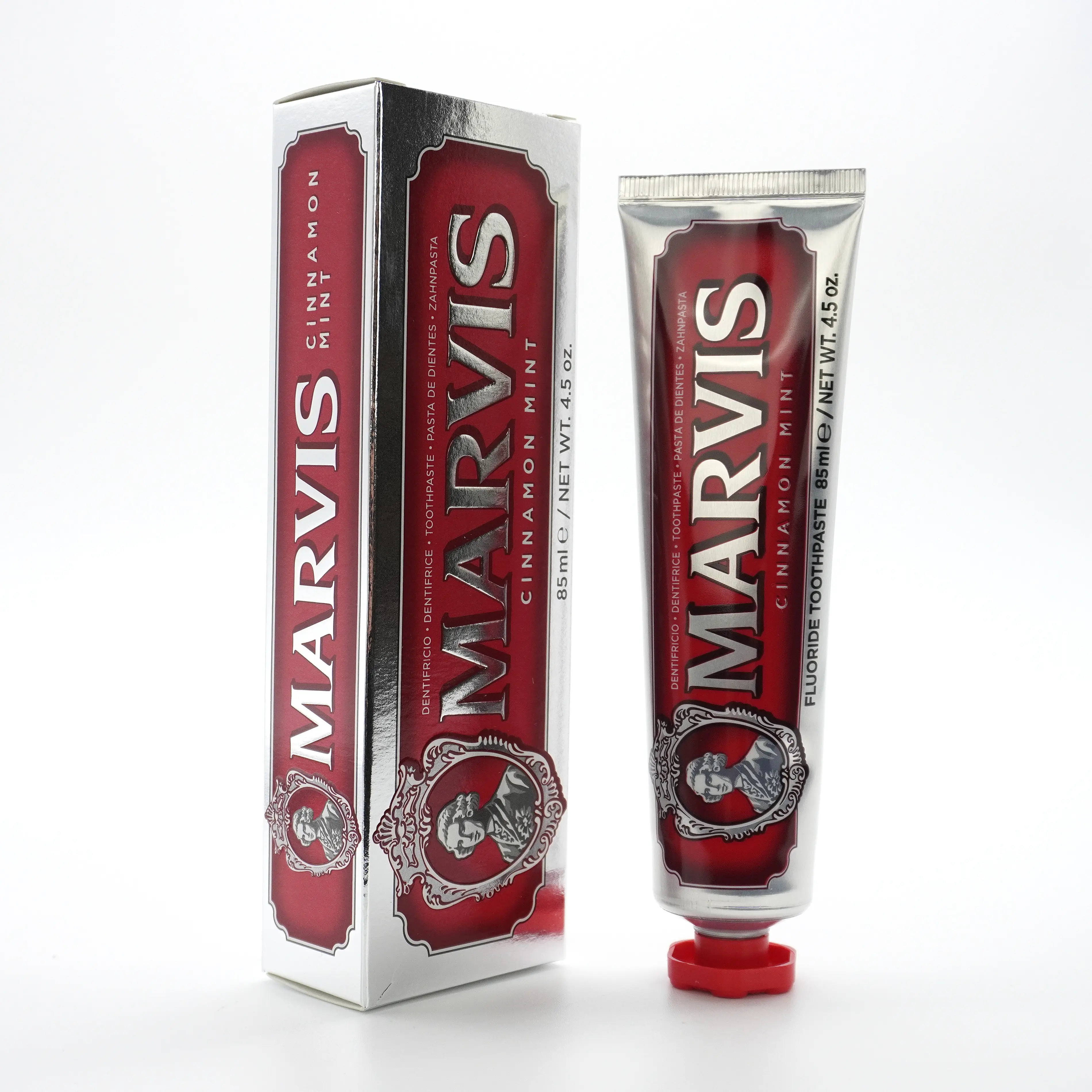 Marvis Cinnamon Mint Toothpaste - Daily Fluoride Tooth Care with Unique Flavor for Oral Hygiene, Cavity Protection