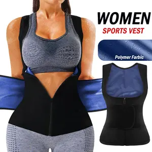 Women's Adjustable Sauna Tank Top, Tummy Control Shapewear Sleeveless Zipper Sauna Suit Waist Trainer Vest Shirt for Women, Workout Gym Exercise Activewear, Gym Clothes, Gym Wear, Fajas Para Mujer, Women Sportswear