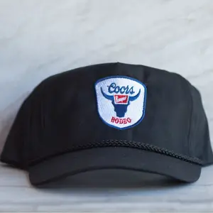 Original Banquet Rodeo Embroidered on Black Rope Hat with Snapback