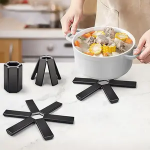 Pot Mat Dish Placemat Coaster Kitchen Coasters Folding Heat Insulation High Temperature Pots And Pans Kitchen Gadgets
