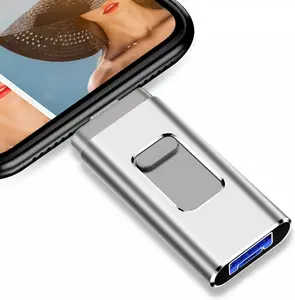 4 in 1 USB 3.0 Flash Drive for iPhone iPad Android Type-C OTG, High-Speed Photo Stick Memory Stick 64GB 128GB 256GB 512GB 1TB, Multi-Purpose Pen Drive Thumb Drive for Data Backup & Transfer